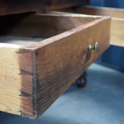 Passementier table with wooden drawers Walnut - France Lyon 1880'