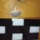 "Pair of GYLLEN wall lights – IKEA – black and white check pattern – graphic design"