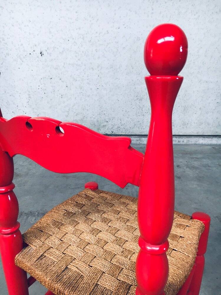 Set of Scandinavian Country Design Red Side Chairs, Sweden, 1960s