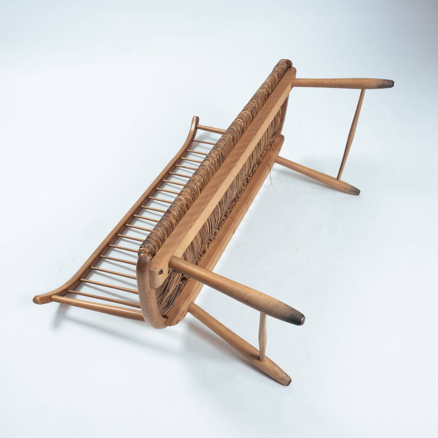 Banc en osier tressé Arno Lambrecht pour WK Mobel, 1950