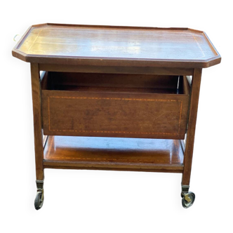 Desserte à thé vintage escamotable sur roulettes