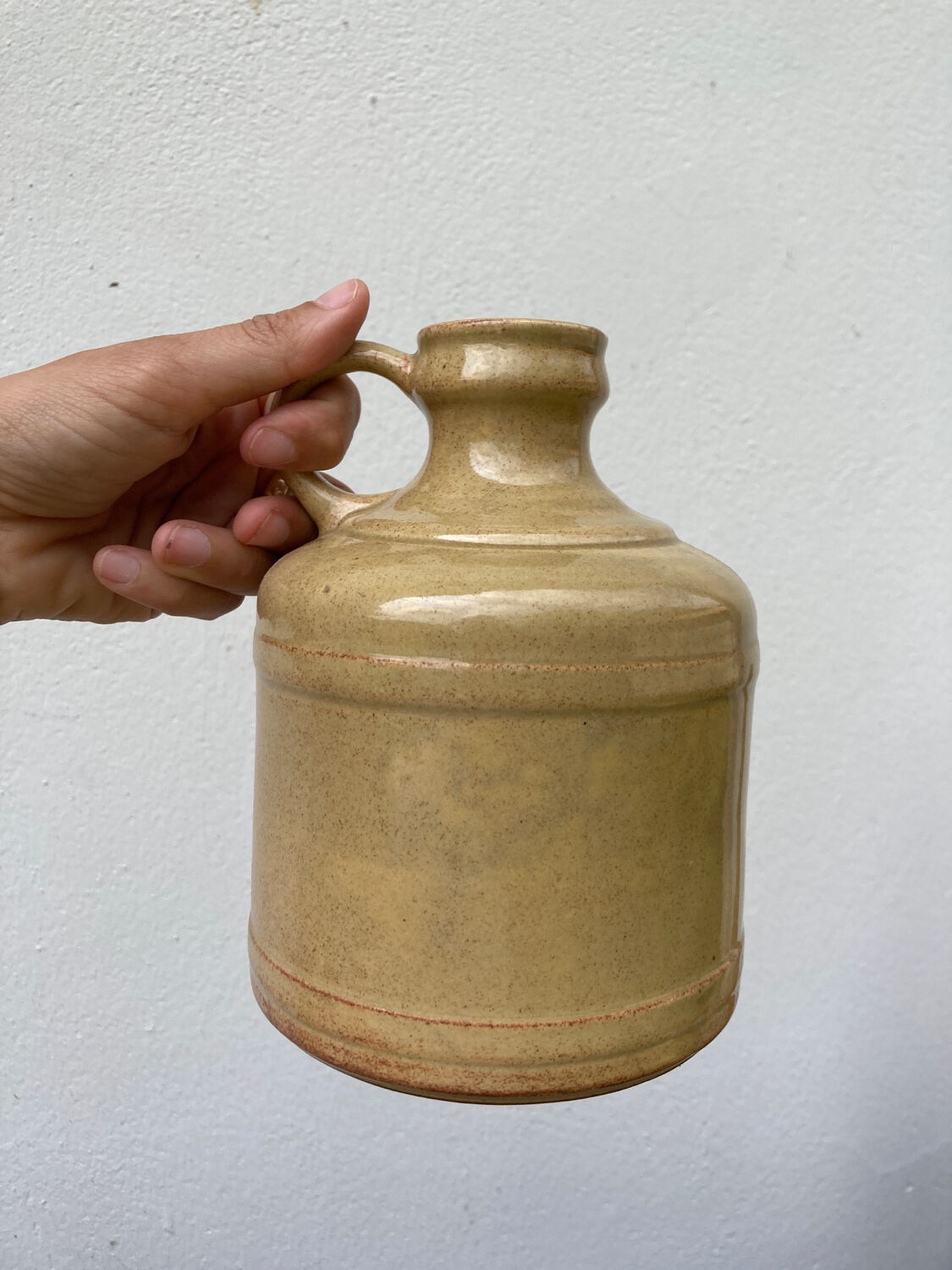 Beige glazed ceramic vase