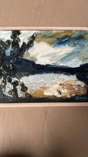 Swedish Oil on Panel “Abstract” by G. Hulten Signed Vintage & Framed 35×24cm