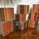 Front of fake leather books for bookcase