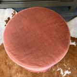 Pink velvet pouf
