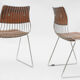 Suite of 3 chrome metal chairs