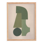 Collage sur papier -B249- tableau signé Eawy