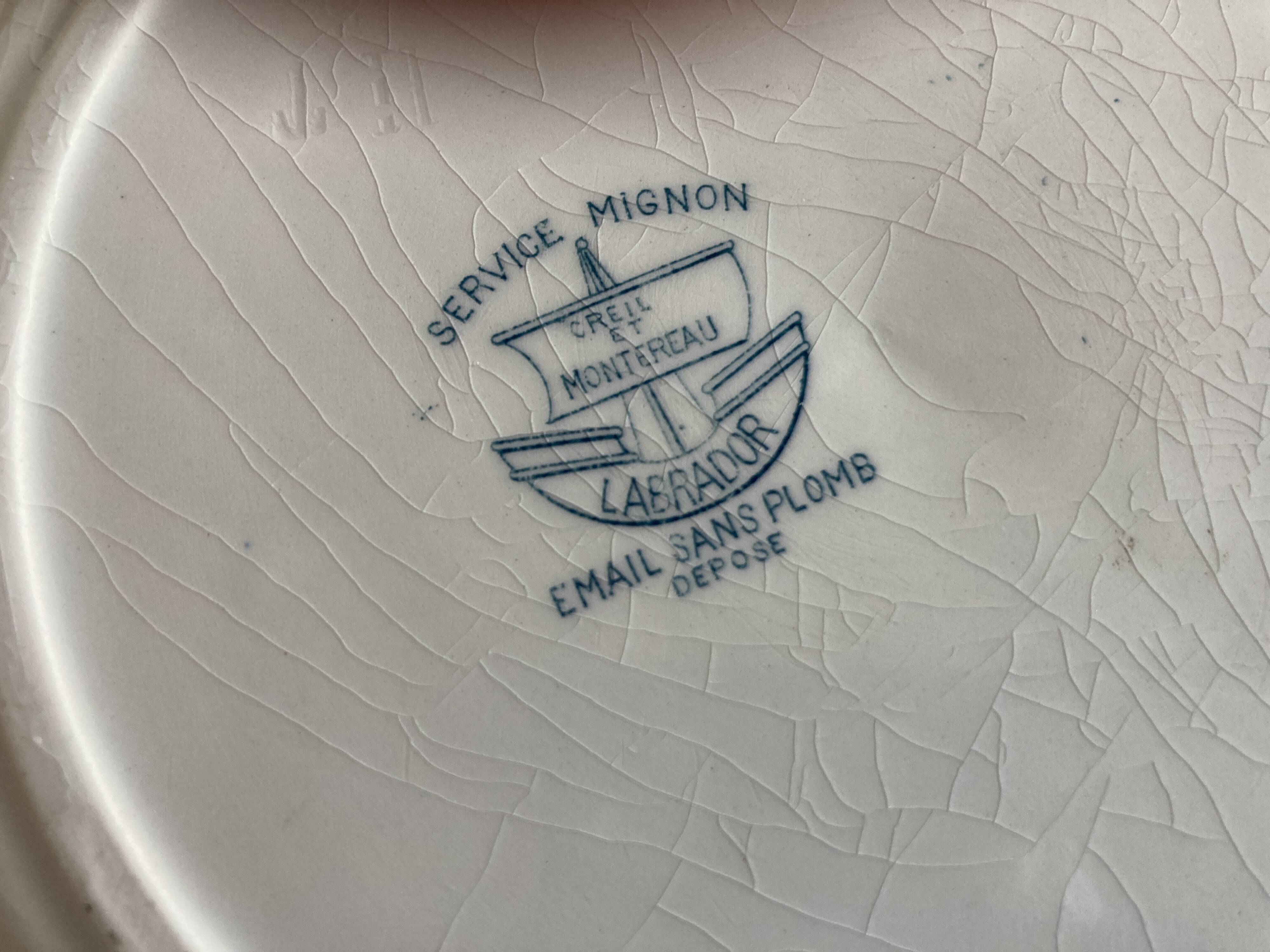 Set of 5 plates of earthenware Creil and Montereau early 20th