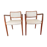 Armchairs model 65 mid century in teak by N.O.Moller for J.L.Mollers