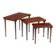3 tables gigognes danoises en palissandre, Danemark, 1960