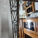 1930 art deco mirror in wrought iron with beveled glass