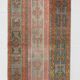 2x9 Vintage Coral Orange & Green Turkish Runner Rug, 70x275Cm