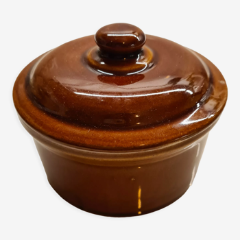Terrine casserole avec couverle en terre cuite vernissée terra cotta