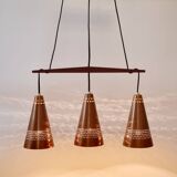 Mid-Century Scandinavian Copper & Teak Pendant by Hans-Agne Jakobsson, 1950s