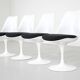 Set of 4 Tulip swivel chairs by Eero Saarinen for Knoll - 1960s