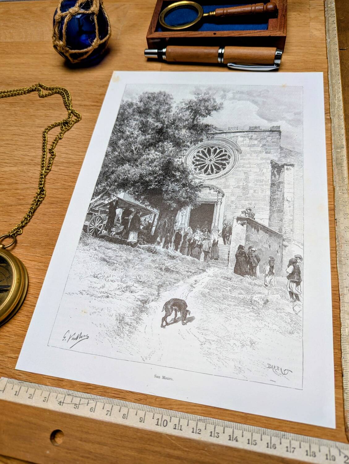 Printed in 1891, Santuario di San Mauro, Sardinia.