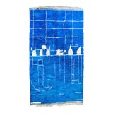 Cobalt blue moroccan rug or carpet