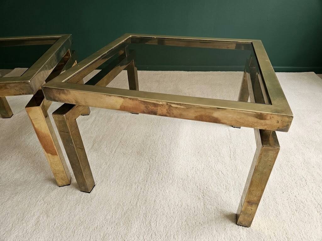Pair of side tables / end tables Belgo Chrom