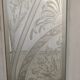 Double porte de séparation en bois et verre gravé XX siècle