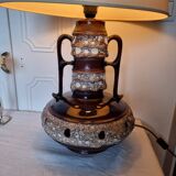 French ceramic lamp from the 70s with the "Fat Lava" technique and