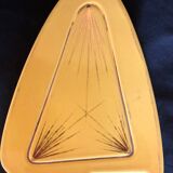 Set of 2 vintage trivets typical of the 1950s in enameled and gilded ceramic