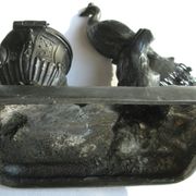 Old ink 1900, in regulation, sculpture paon and turtle art nouveau era