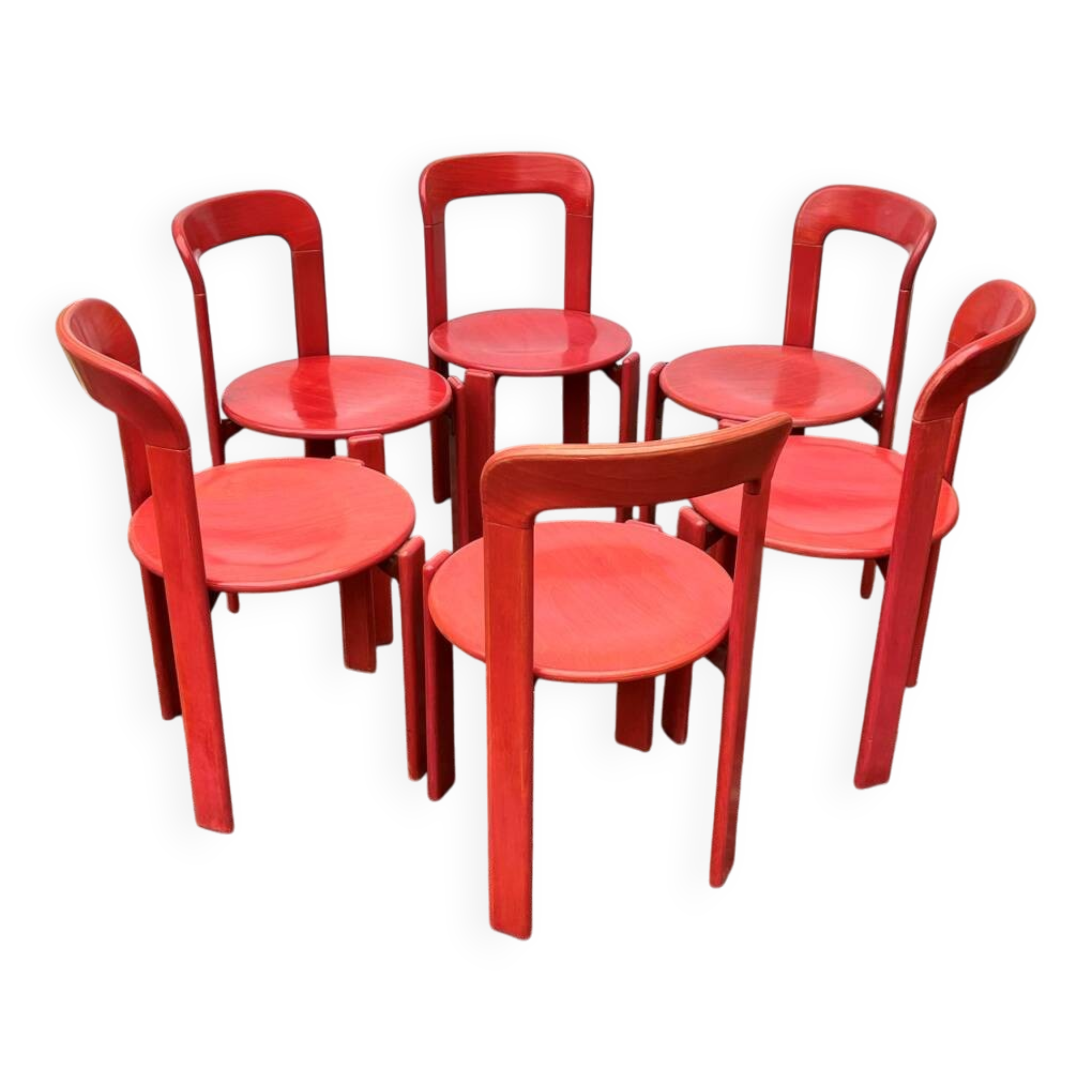 6 bruno rey chairs for ditiker stein am rhein 1970