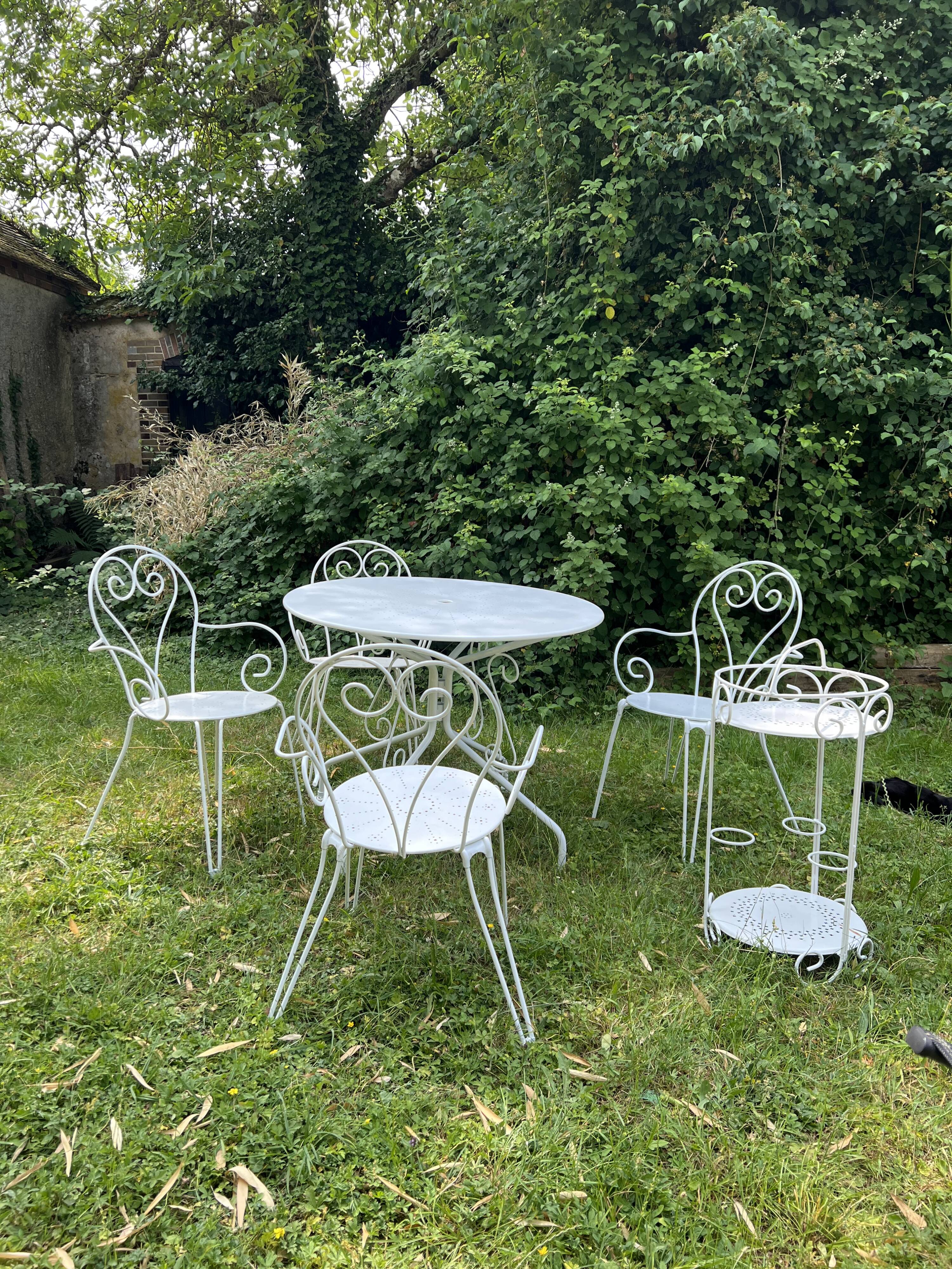 Wrought iron garden furniture