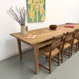 XXL solid walnut table with tapered legs