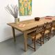 XXL solid walnut table with tapered legs