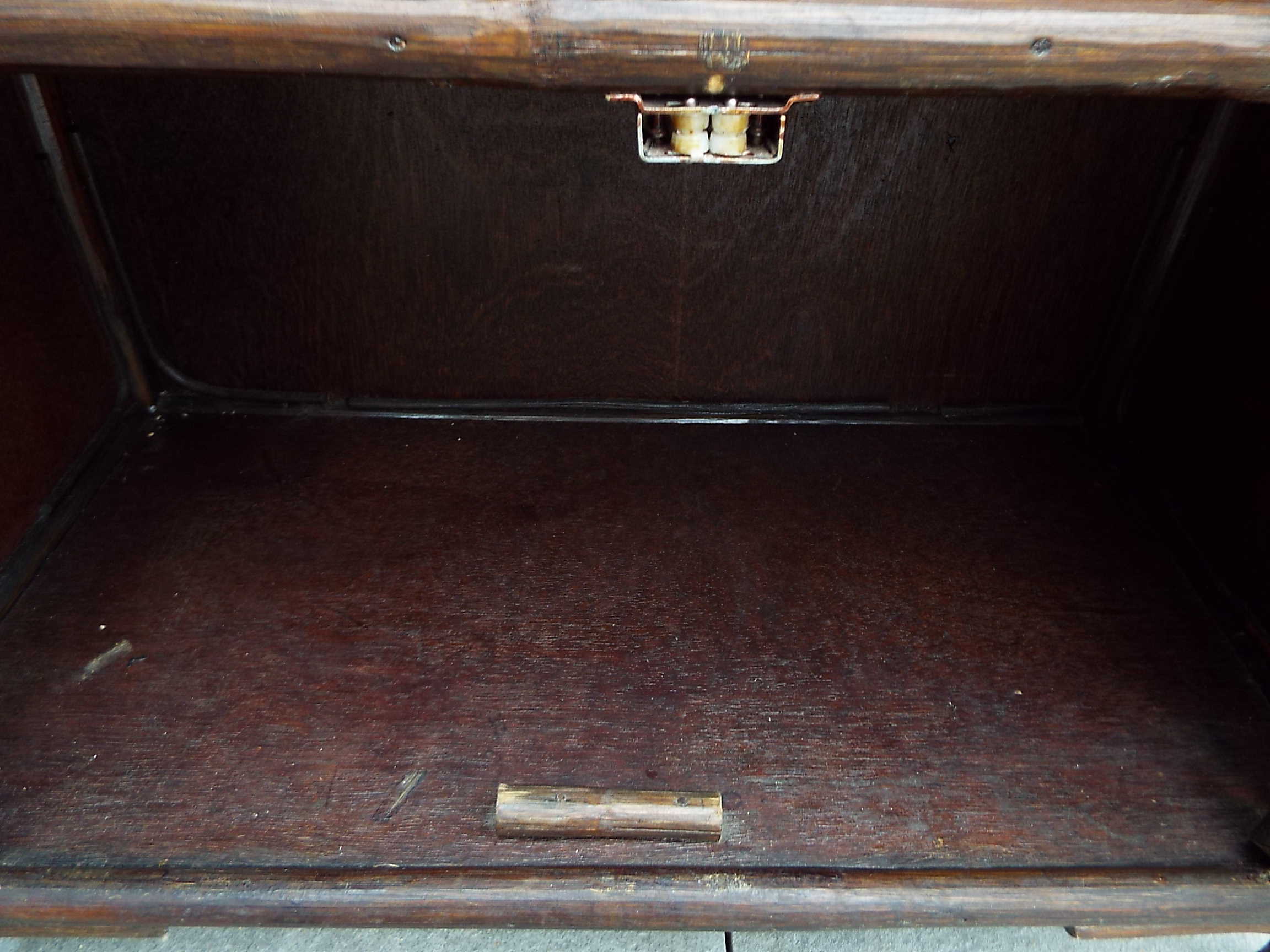 Rattan and bamboo shelf