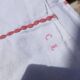 Vintage white linen tablecloth