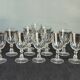 Set of two chest of small glasses with vintage Arques crystal liqueur