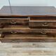Chest of drawers with five drawers in wood and brass