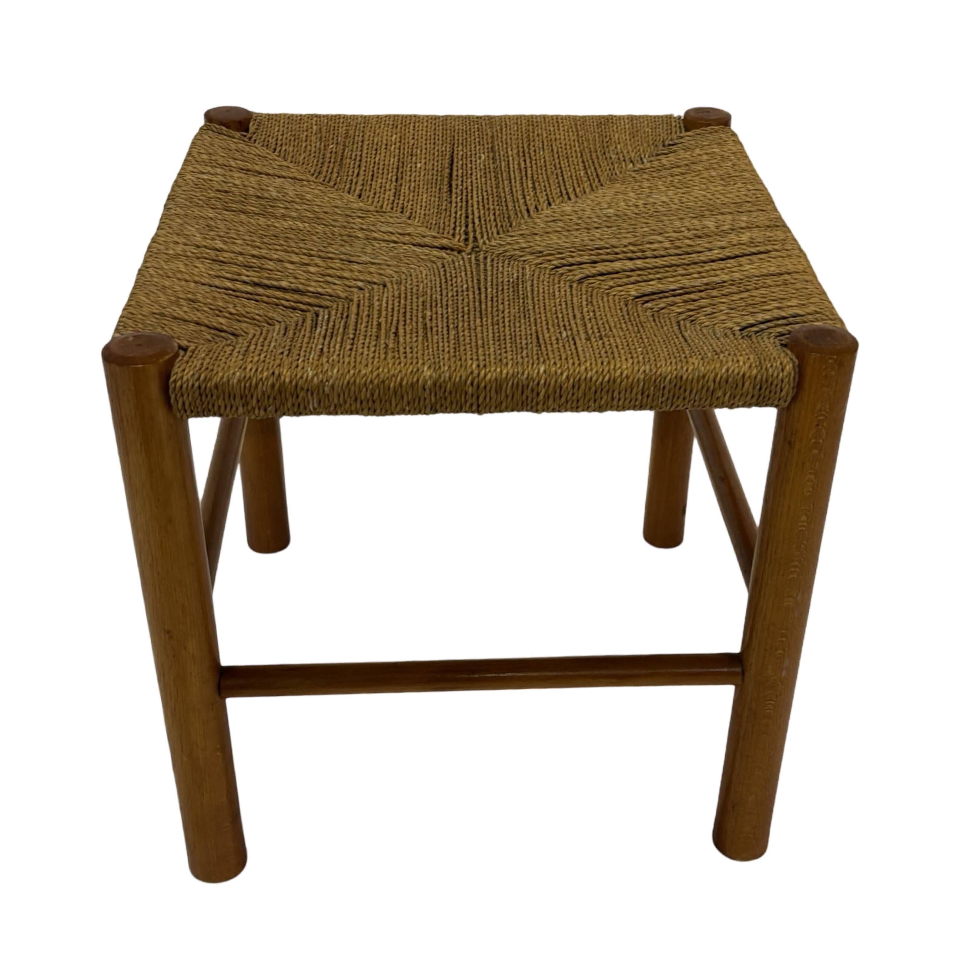 Vintage Stool Danish Papercord Rope Stool Mid Century