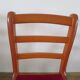 Solid cherry wood chairs and red velvet seat - Set of 4 - Louis Philippe style
