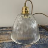 Vintage holophane glass pendant lamp