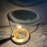 Bauhaus desk lamp, modernist in gilded brass, 1940s