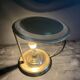 Bauhaus desk lamp, modernist in gilded brass, 1940s
