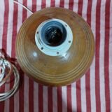 Vintage: turned wooden ball lamp base made in italy imt