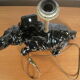 black enamelled ceramic and gold gilding elephant lamp 1950s