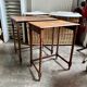 2 nesting tables in turned oak ☐ 62.5 x 33.5 cm