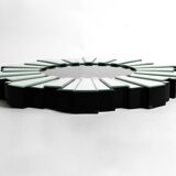 Gigantic rare heavy Sunburst mirror wall clock from the 1970s | Ø 70 cm