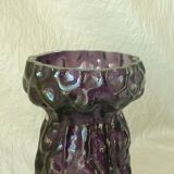 Glass hyacinth vase waffle effect 20 eme
