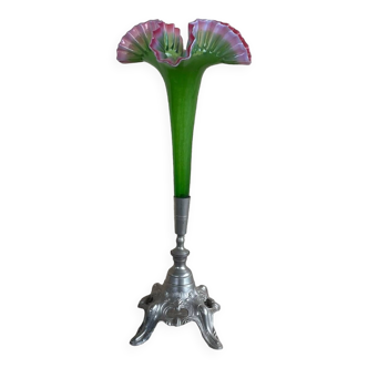 Vase Victorien Vaseline Epergne