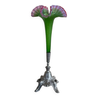 Victorian Vaseline Epergne Vase