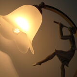 Lampe art déco, danseuse a la flute
