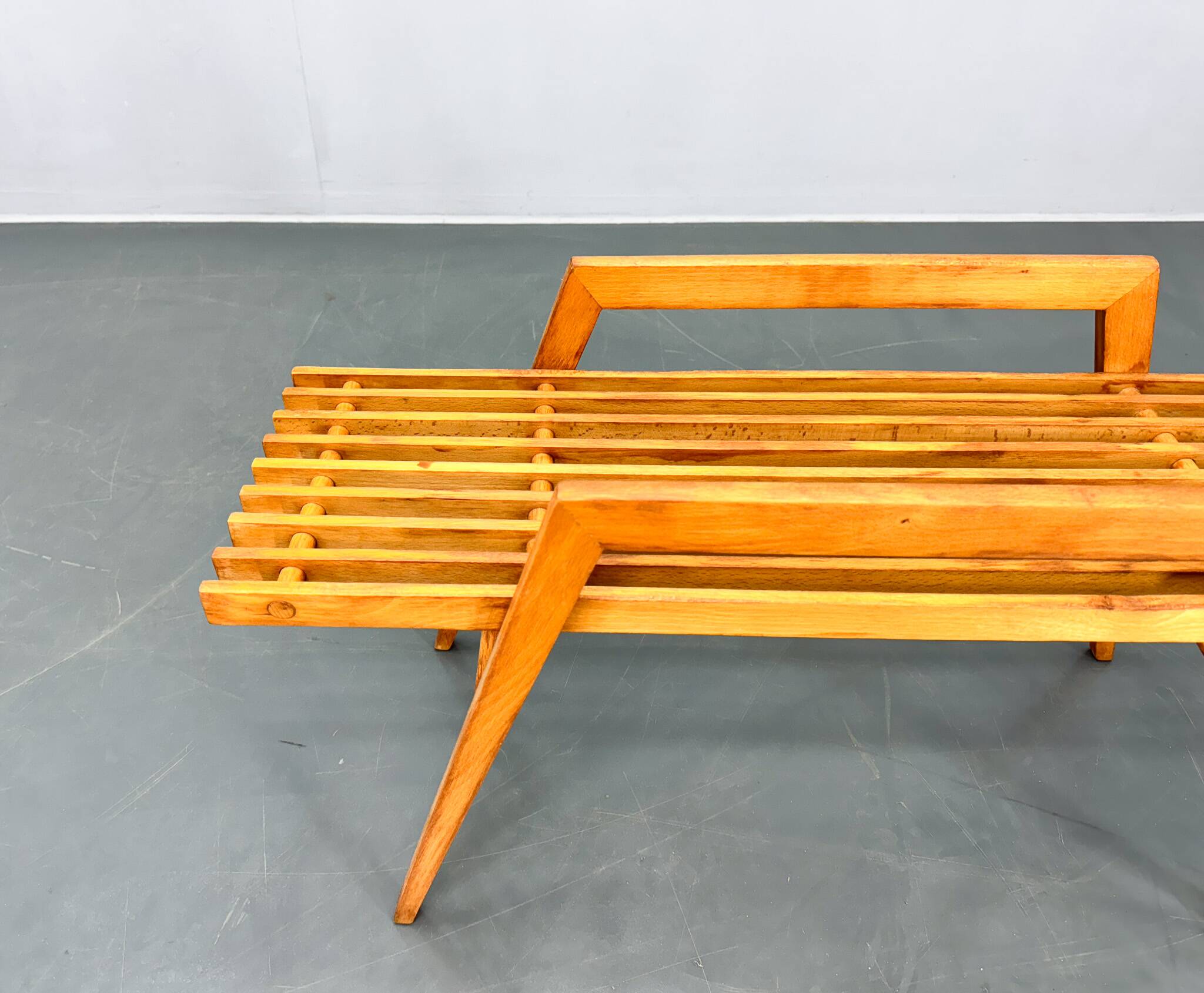 Mid Century Slatted Flower Stand, Czechoslovakia