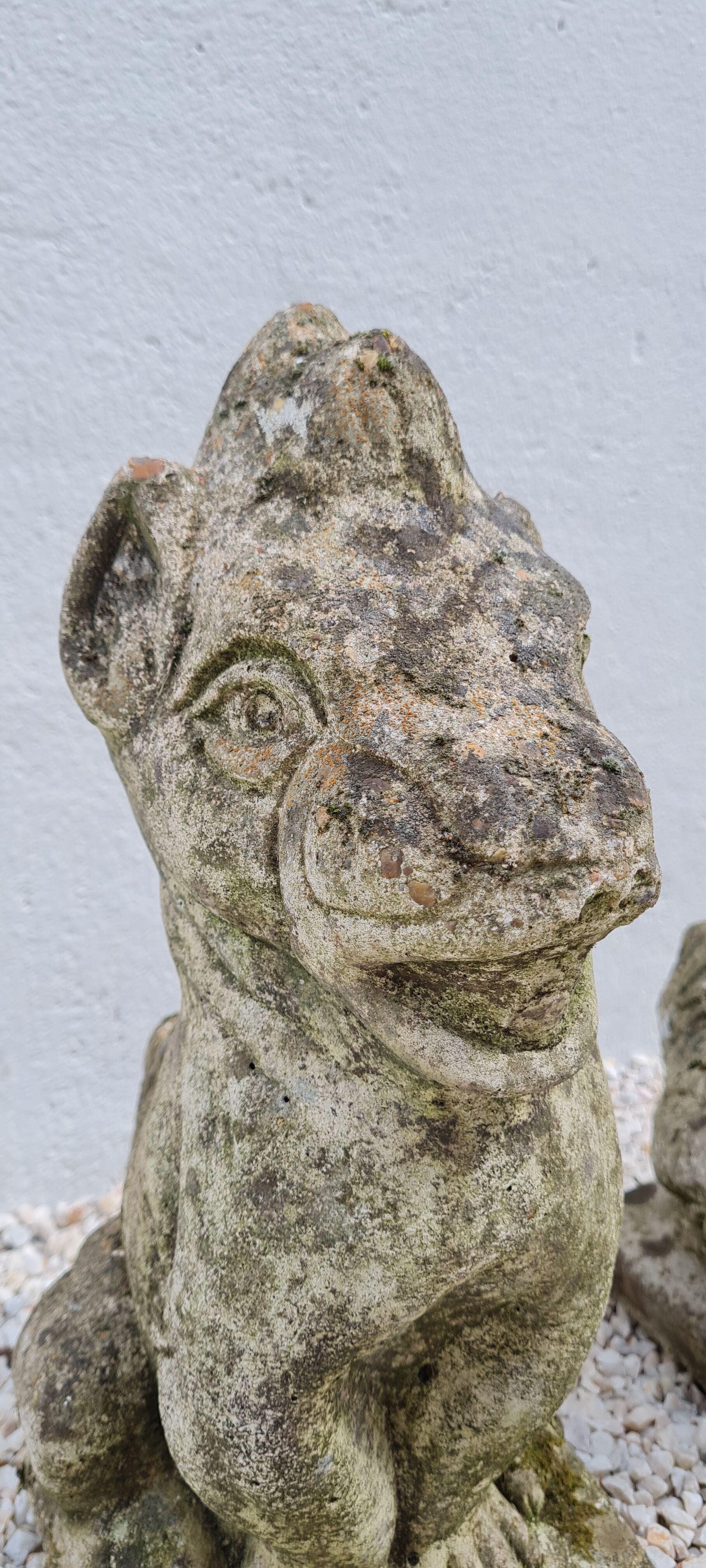 Reconstructed stone garden statues