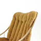 Chaises italiennes vintage en métal doré, Italie années 1970